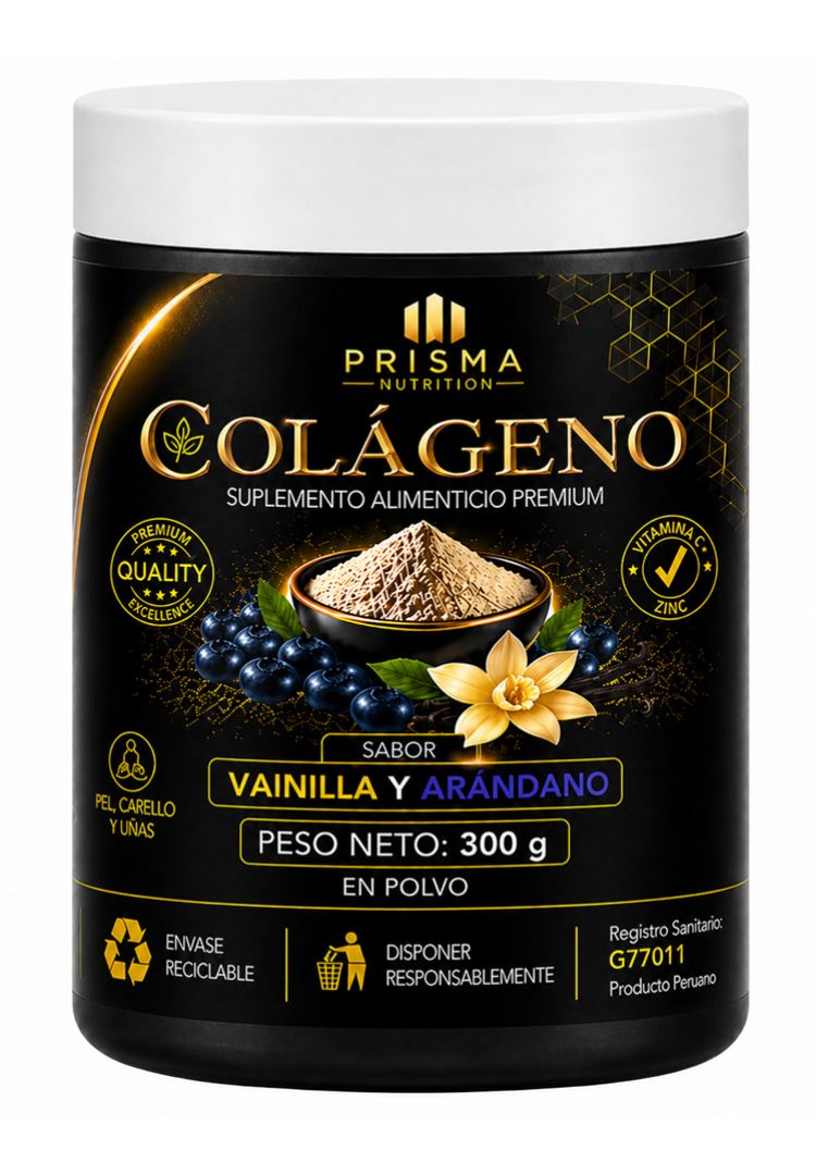 COLÁGENO HIDROLIZADO PRIME SABOR ARÁNDANO CON VAINILLA 300GR - PRISMA NUTRITION